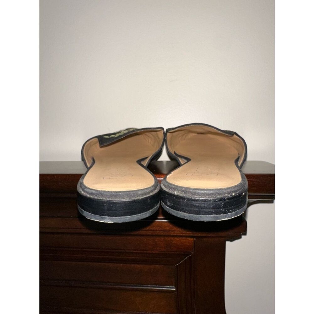 Franco Sarto 9 RUSSO 2 Black Pink White Green floral embroidered slip-on mules - Picture 8 of 10